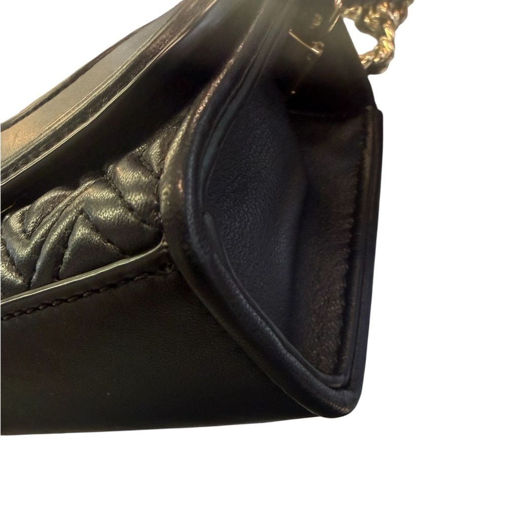 Tory Burch Micro Fleming Convertible Crossbody/Shoulder Black Leather Bag - Picture 7 of 10